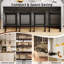 Upholstered Counter Stool with Metal Frame & Footrest, Backless Saddle Seat Counter Height Bar Stools-149472986-149472990-149472988