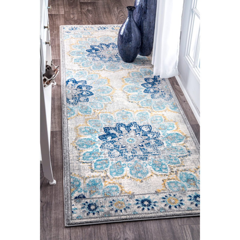 Floral Area Rug, Runner 81 x 244cm