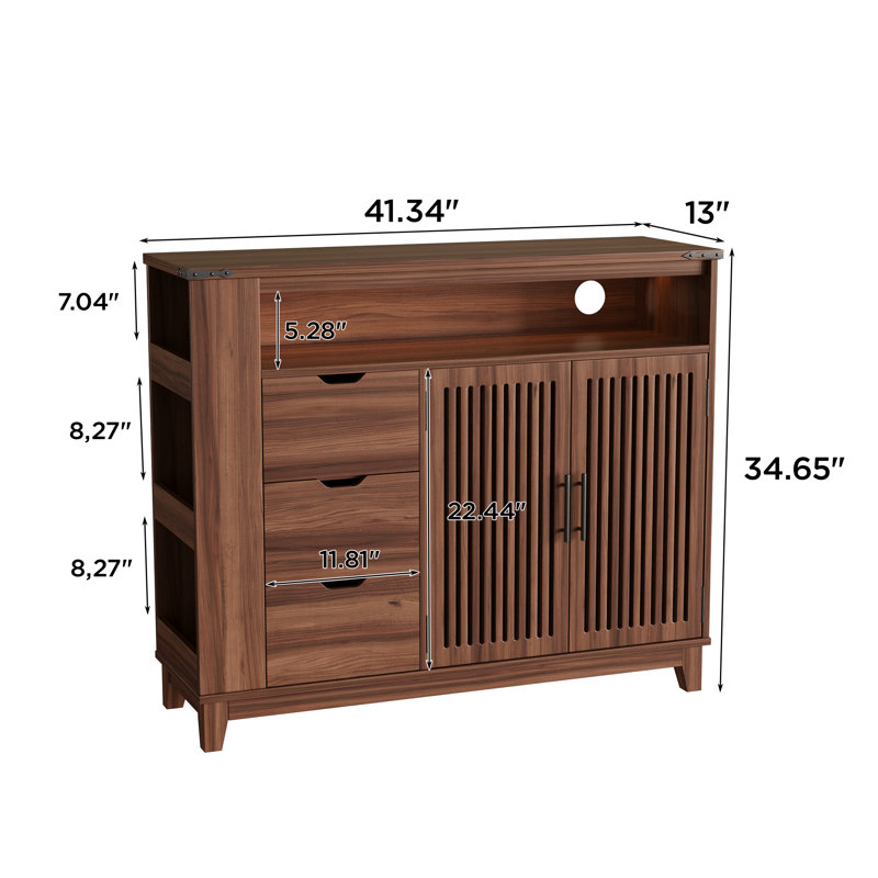 Buffet avec lumières DEL et tablettes réglables