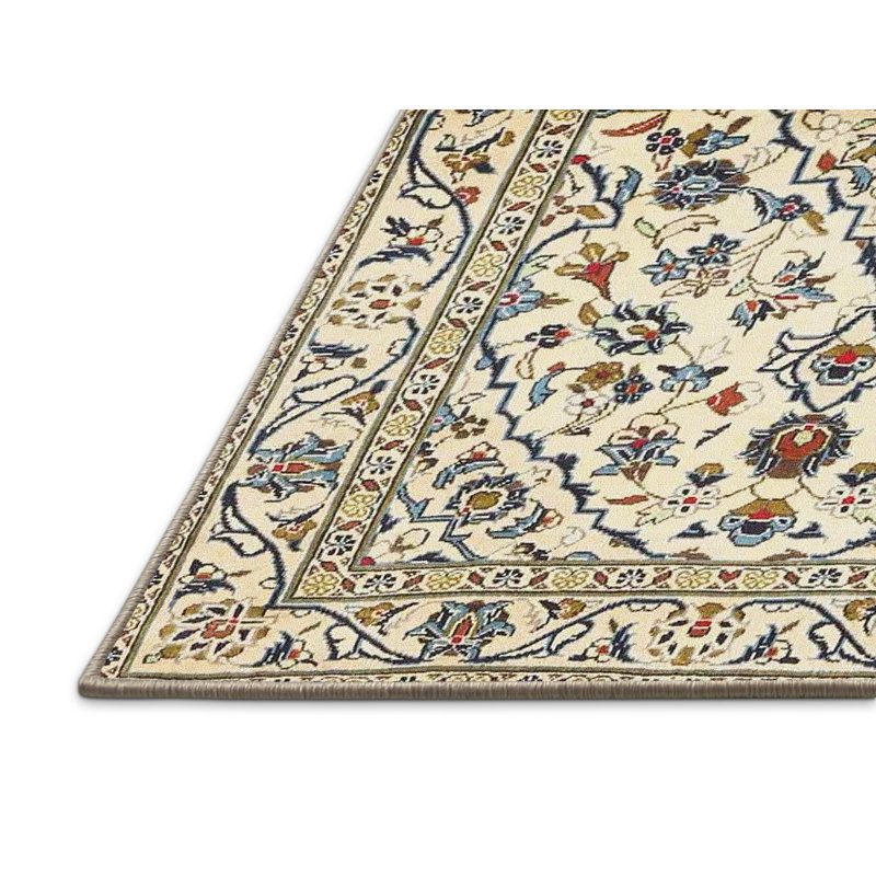 Tapis traditionnel beige / bleu Ryson, Rectangle 2 pi x 3 pi