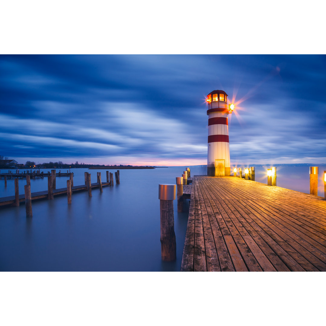 Leuchtturm am Neusiedler See von Remedios - Leinwandbild auf Leinwand