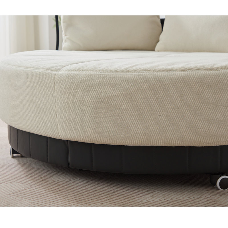 Fauteuil pivotant rond surdimensionné de 52,75 po, Beige