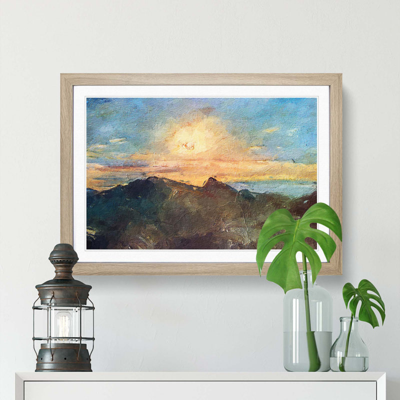 Morning Light by Fujishima Takeji - Picture Frame Painting Print, 27cm H x 36cm W x 2cm D, Oak Framed
