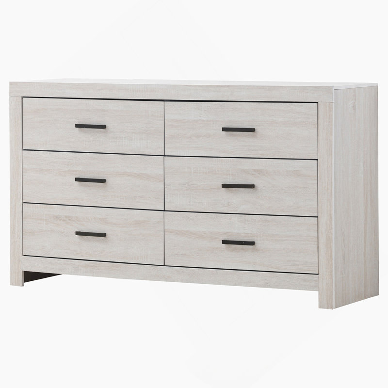 Commode blanche à 6 tiroirs, Blanc