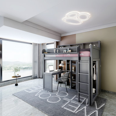 Lit mezzanine simple Jaleesia, pour enfants