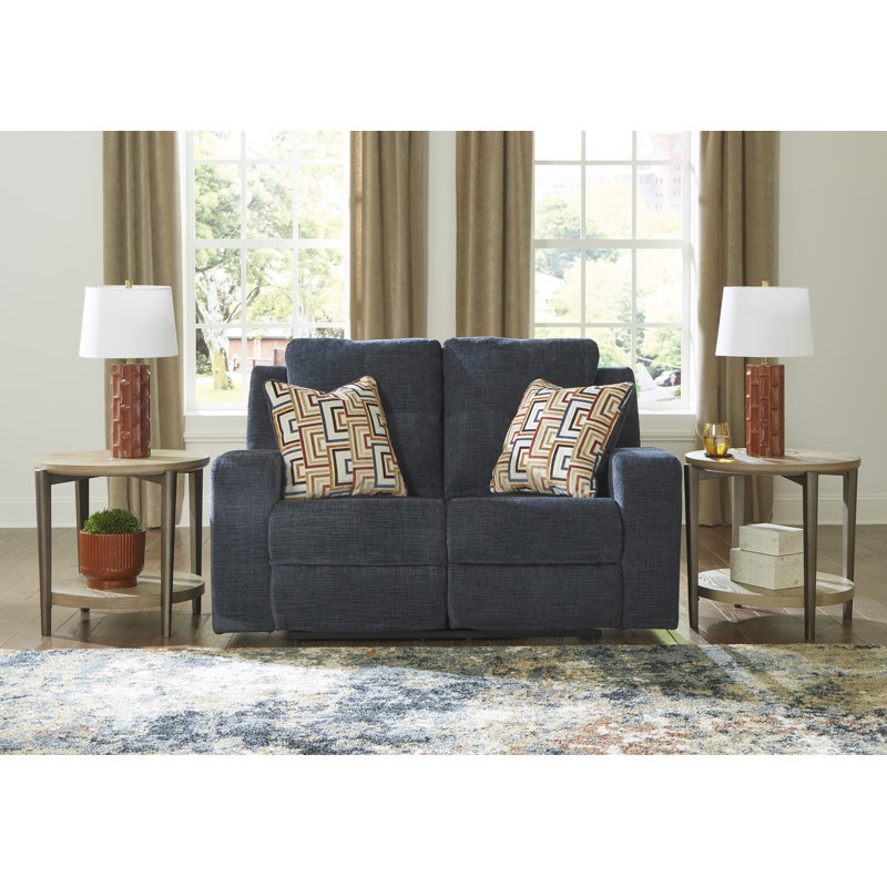 Agostini Reclining Loveseat, Blue