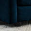Assise très profonde 3 pièces, chenille bleue, fabrication en bois massif, éponge, tissu respirant, chenille de salon confortable, canapé modulaire, surdimensionné avec structure et tissu