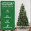  Artificial Hinged Christmas Tree Green PVC, PE and Steel-72924352