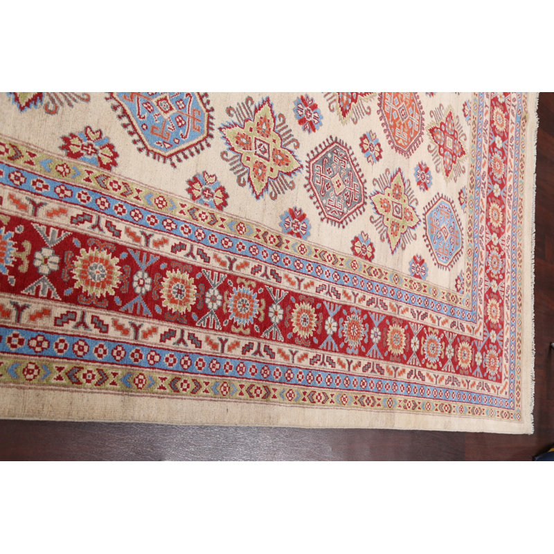 Tapis ivoire noué à la main de conception unique 9 pi 2 po x 12 pi 8 po