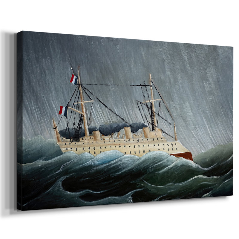 Un bateau dans une tempête (Navire dans la tempête) -Henri Rousseau-Toile tendue avec châssis-c. 1899, 18 x 27