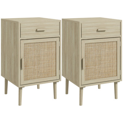 40cm W Engineered Wood Bedside Table