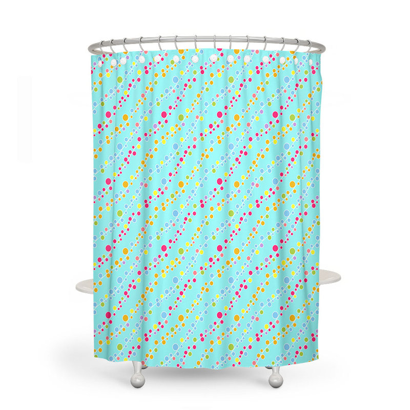 Rideau de douche simple à pois Anwan, H 93 po x l 70 po