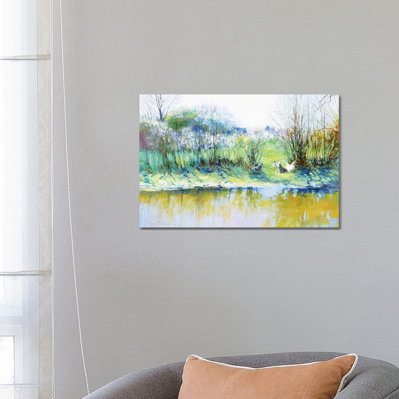 Near A River - Wrapped Canvas Painting, 45.72cm H x 66.04cm W x 1.905cm D