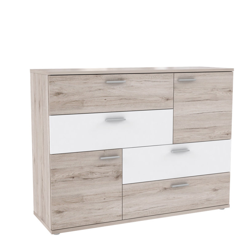 Blair 124.9cm W 4 - Drawer Chest of Drawers, Brown/White
