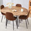 Ensemble de table et de chaises. Table de salle à manger extensible moderne en bois aggloméré. Convient pour des rassemblements de différentes tailles. Combiné avec 4 chaises en polyuréthane artificiel noir-483410161-483410167
