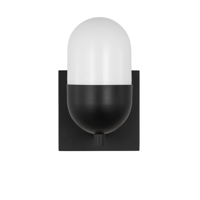 Midnight Black Milk Glass Wall Sconce Light