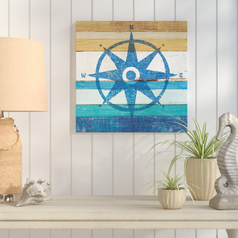 « beachscape iv compass », impression, H 36 po x l 36 po x P 1,5 po, Toile tendue