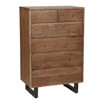 Glenwood 34" Tall Chest in Smoked Acacia