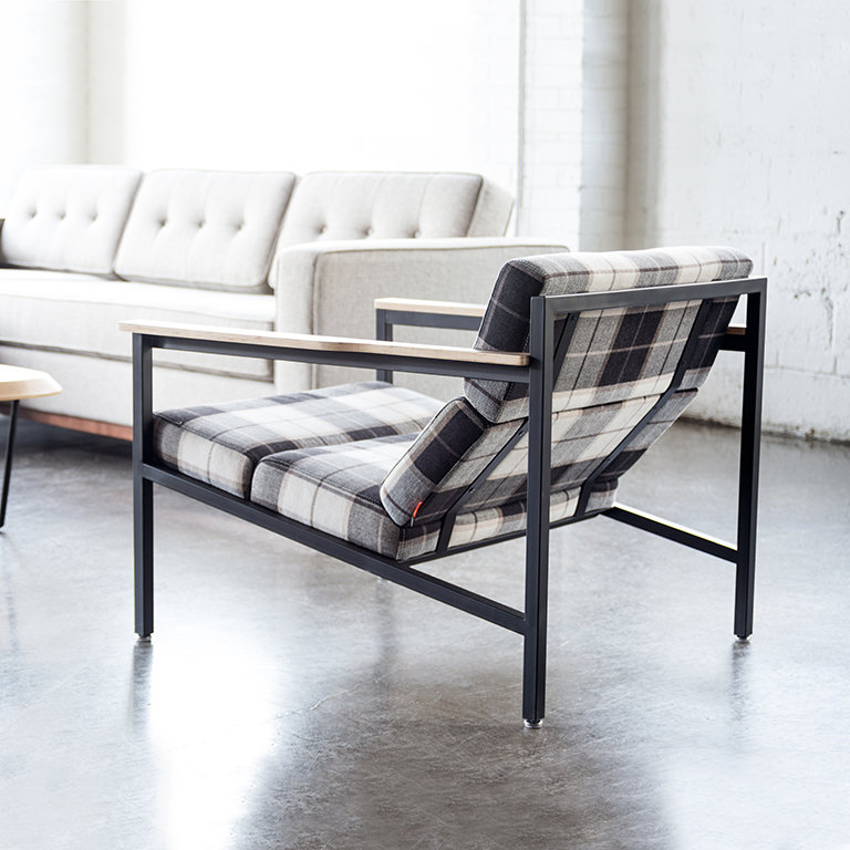 Halifax Armchair, Hanson Navy Polyester Blend, Atlantic