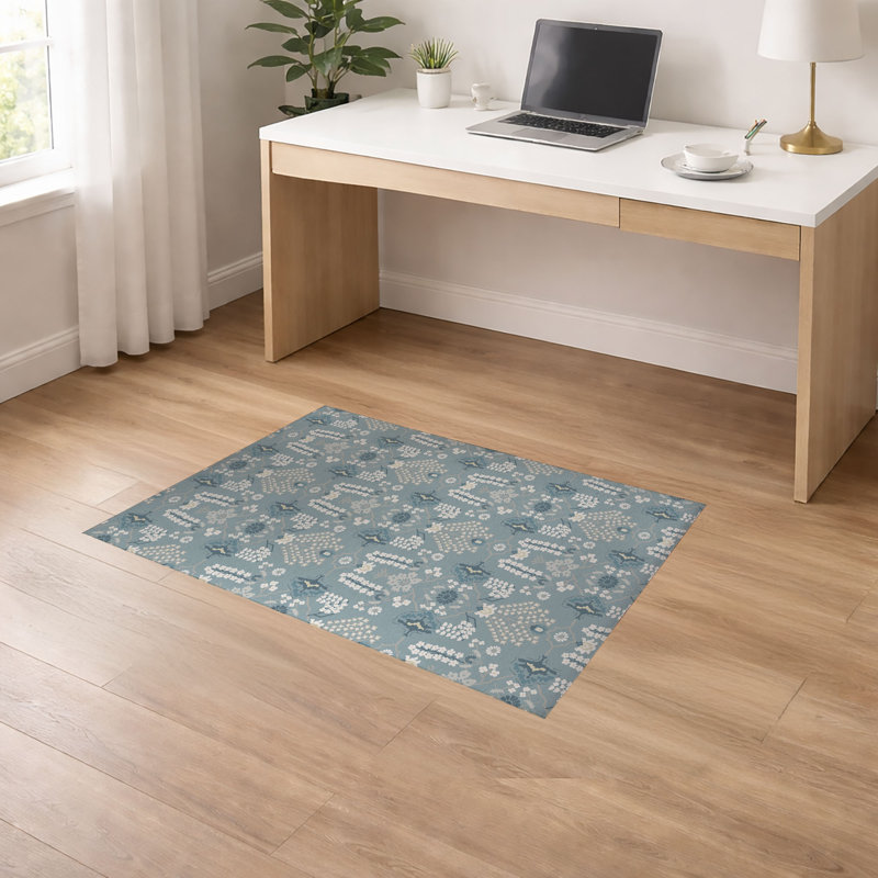 Tapis de bureau léger Zoey, L 48 po x P 72 po, Bleu