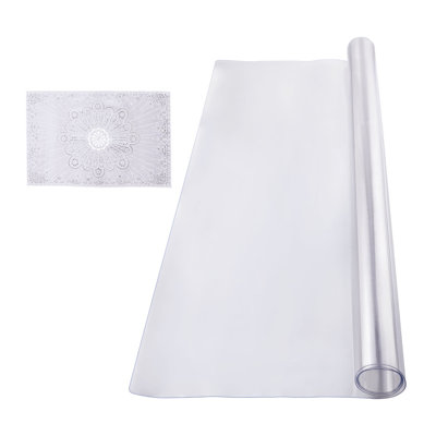 Protecteur de table transparent en PVC 48 x 48 pouces - Housse de bureau en plastique imperméable robuste et remplacement de verre