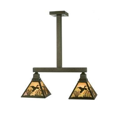Luminaire suspendu linéaire pour îlot de cuisine 2 lumières