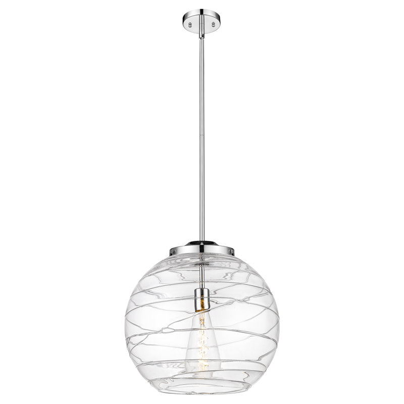 Luminaire suspendu sphérique 1 lumière Cindi, Chrome poli