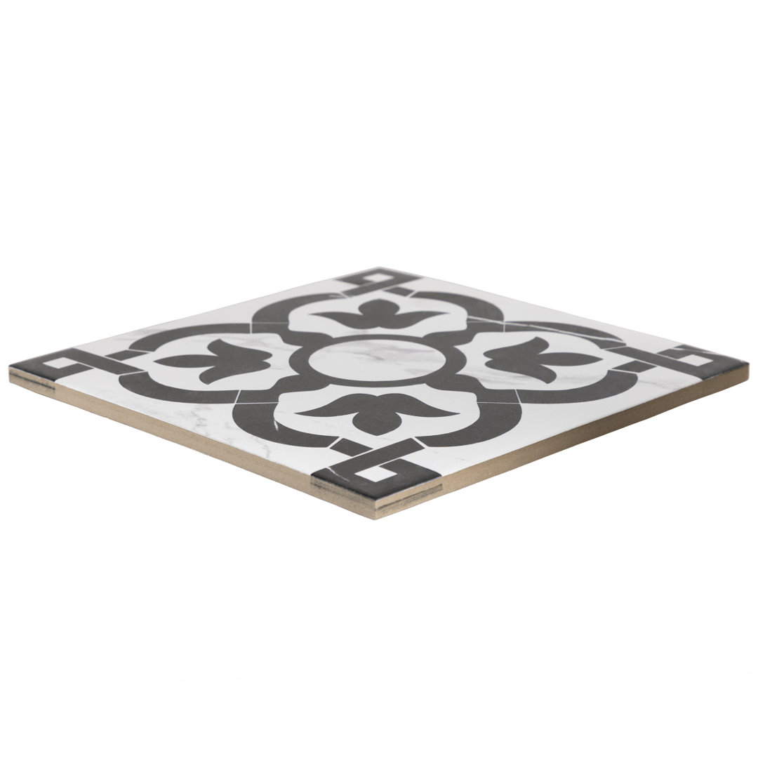 Elegant 9" x 9" Beveled Porcelain Marble Look Wall & Floor Tile Industry Tile