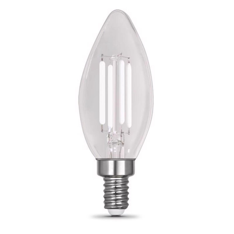 Ampoule à DEL à filament blanc Feit B10 E12 (candélabre) équivalente à 100 watts, paquet de 2, 5000 kelvins, 10 W
