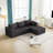 Boneless 104.25''W Corduroy Modular Sectional Sofa, No Assembly Required-2101064972
