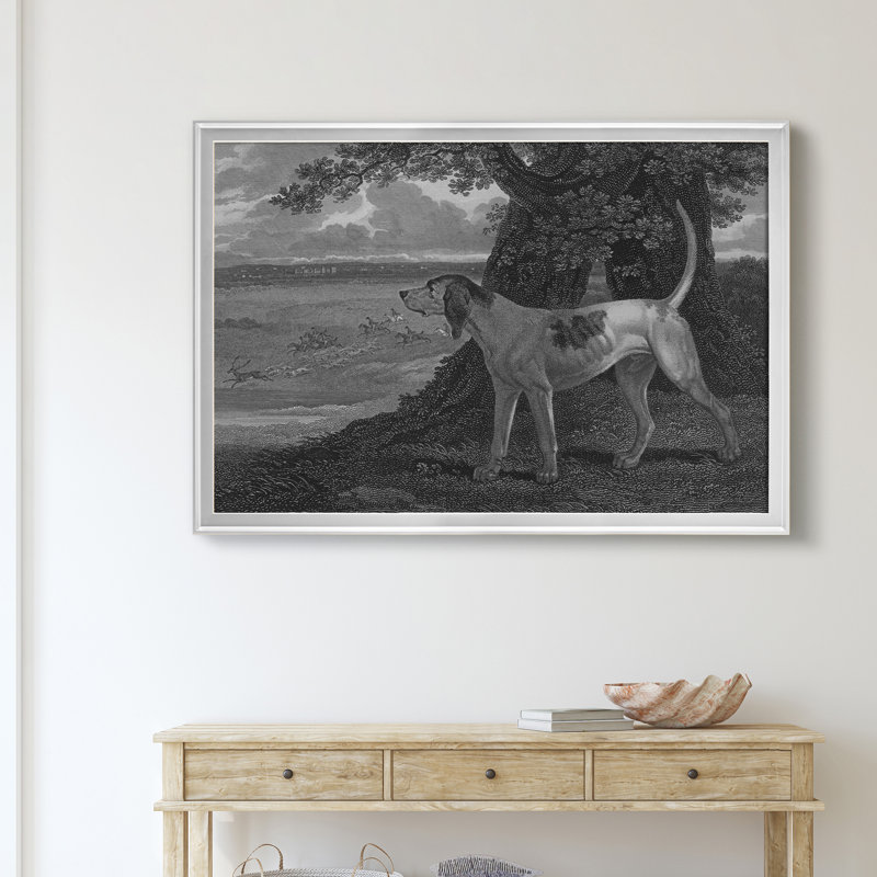 Chien de cerf - reproduction de cadre photo sur toile, H 18,5 po x l 24,5 po x P 1,5 po, Argent