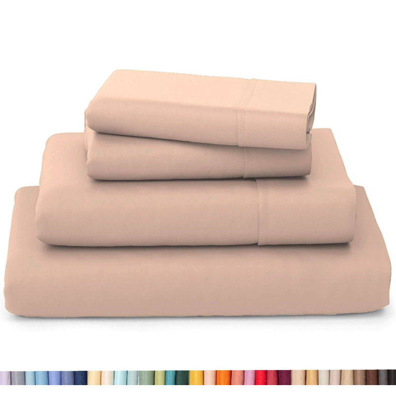 Ultra Soft Bamboo Sheet Set - 4 Pc Set - Wrinkle Resistant - Cooling Sheets with Deep Pockets, Cream