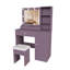 Modern Makeup Vanity with Stool and Adjustable Lighted Mirror