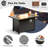 Outdoor Wicker 7 Person Seating Group With Swivel Rocking Armchairs And Fire Pit Table-903579133
