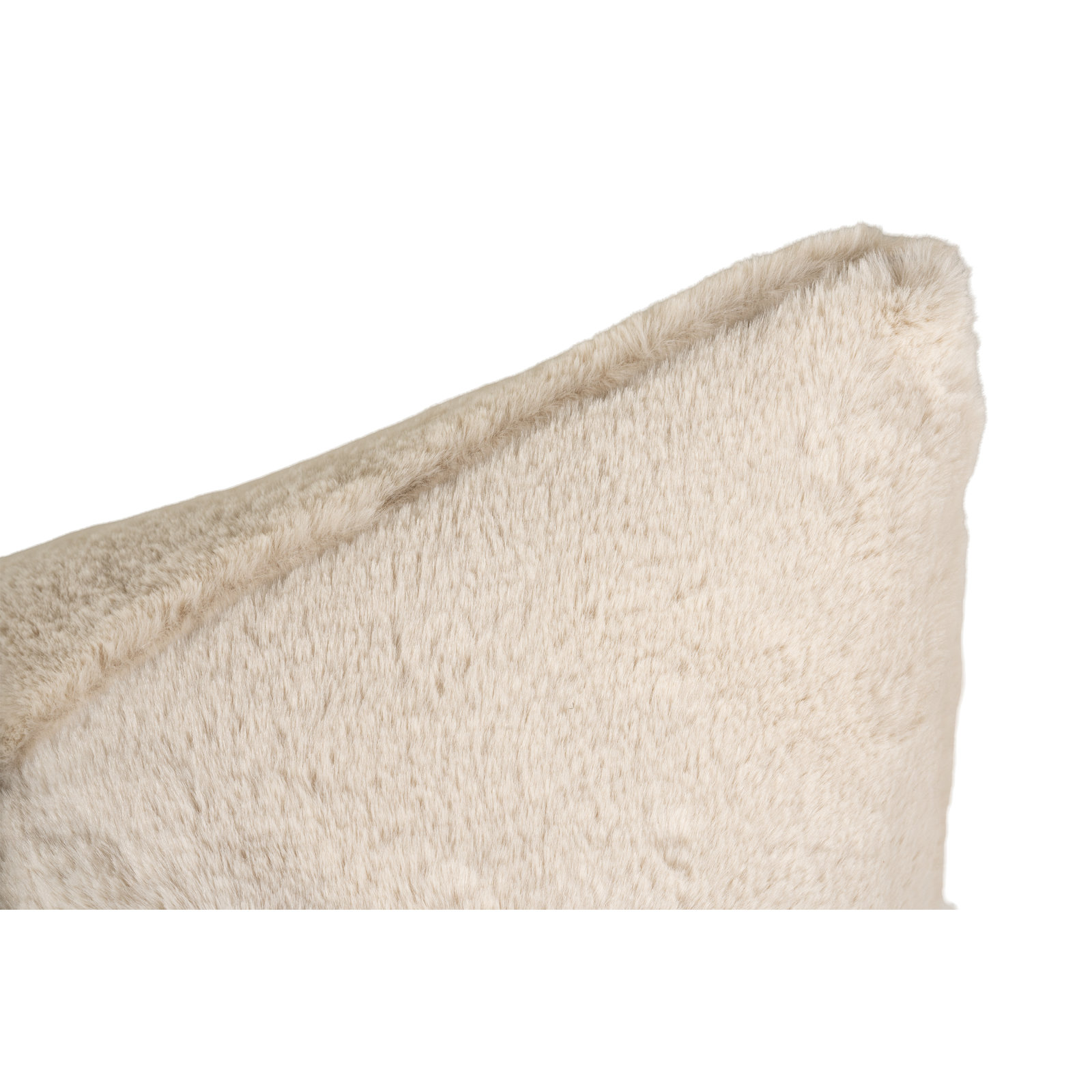 Fawn Faux Fur Throw Pillow, Cream, Rectangle 21"H x 12"W, Polyester