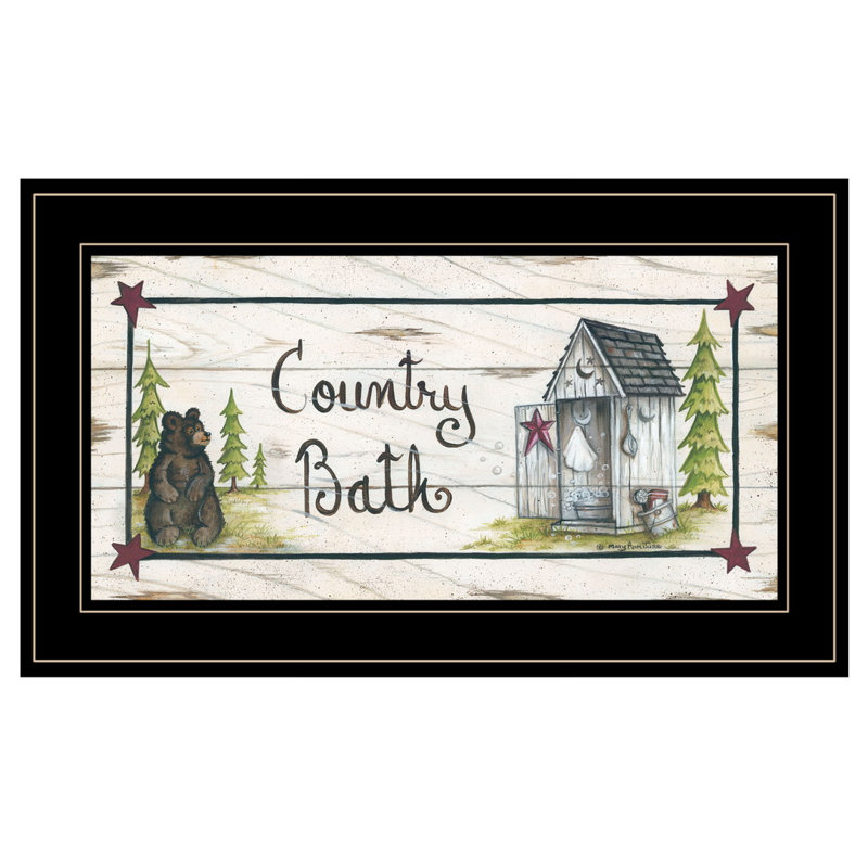 «Country Bath» par Mary Ann June, reproduction encadrée prête à être accrochée