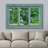 Window Looking at a Green Tree in a Field  Giclee Print Gallery Wrap Modern Home Art Ready to Hang-98448991