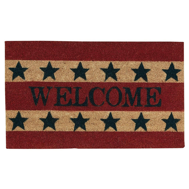  Paillasson rouge Welcome Americana - 1 pi 6 po x 2 pi 6 po