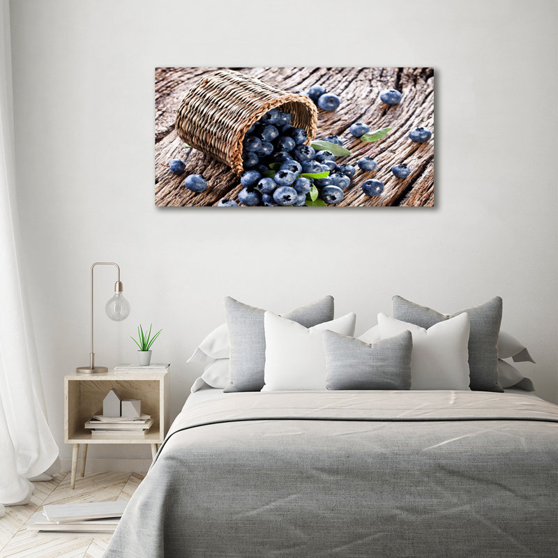 Blueberries In A Basket - Wrapped Canvas Print