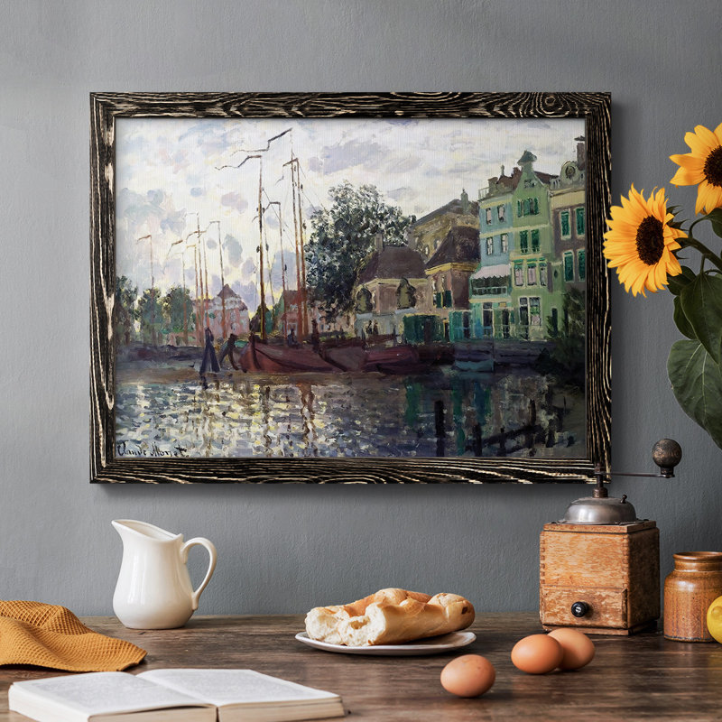 " Zaandam, The Dike, Evening, 1871 ", 28" H x 42" W x 1.5" D, Black