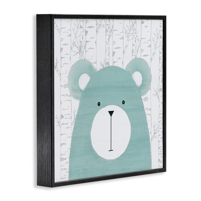 Ours fantaisiste sur bouleau, estampe numérique, design par Kim Allen