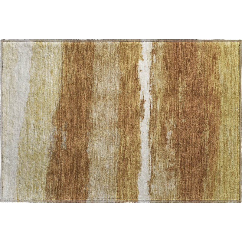 Premium Machine Washable Mayfield Striped Rug, 1'8" x 2'6", Paprika