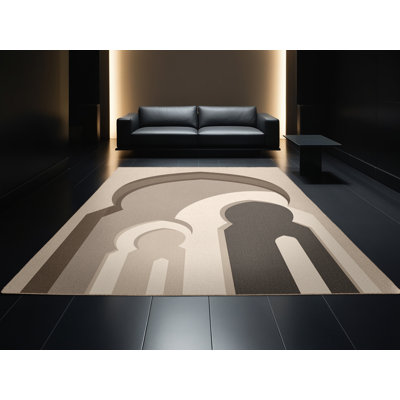 Tapis moelleux moelleux d'inspiration mondiale Burnham Fez Blue Gate - Beige