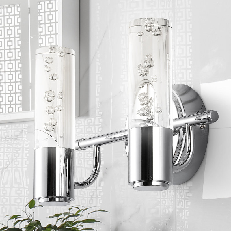 Éclairage de salle de bain à DEL Amima Minimalist, Chrome, 2