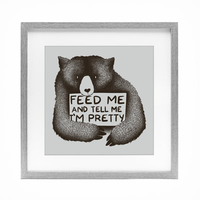 Feed & Tell Me I'm Pretty Framed Print Under Glass, design by Tobe Fonseca