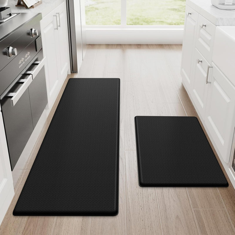 Ensemble de tapis noirs anti-fatigue rembourrés et antidérapants