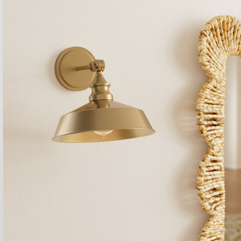 Jeb 1 - Light Dimmable Armed Sconce in Natural Brass, Natural Brass