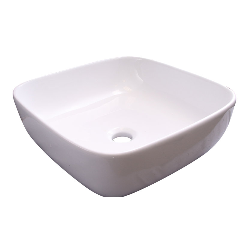 Lavabo de salle de bain vasque rectangulaire en porcelaine vitreuse Mentone
