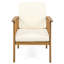 Fauteuils club pour l'extérieur - sièges profonds et garniture intérieure centrale en bois avec 2 coussins résistants aux intempéries