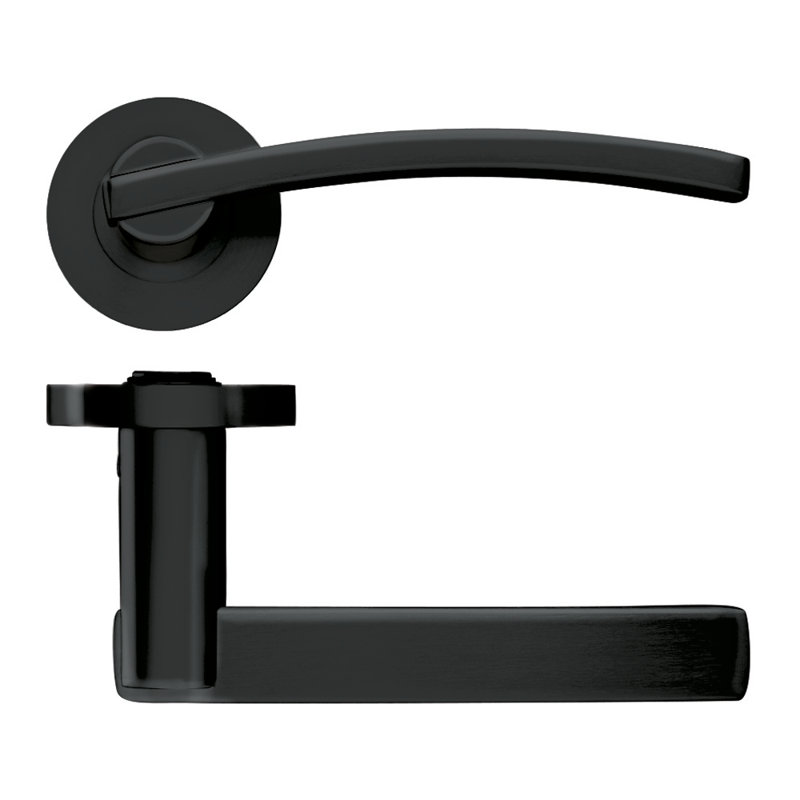 Adria Latch Door Handle, Oscuro Matt Black